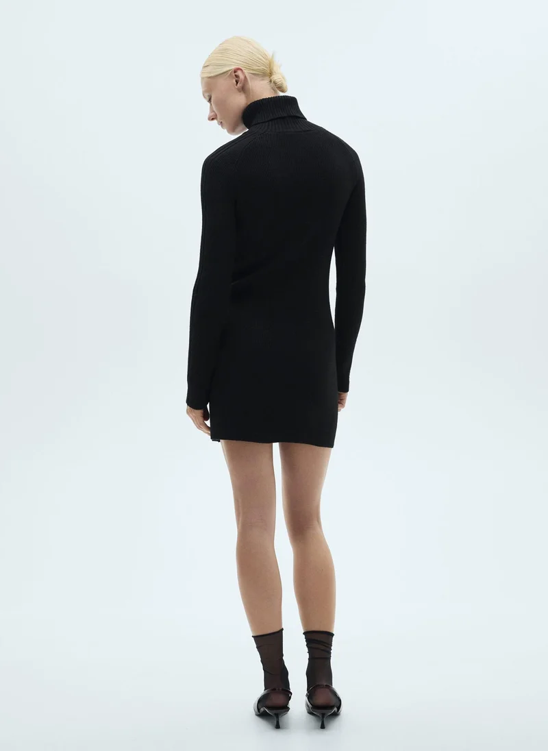 MANGO Short Turtleneck Knitted Dress