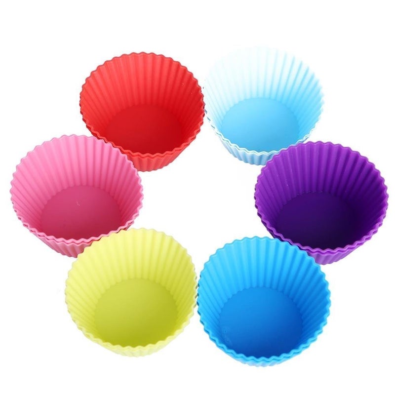 Hotmark Reusable Silicone Round Moulds for Muffins/Cupcake/Jelly/Cake - (6 Pcs) - Image 4