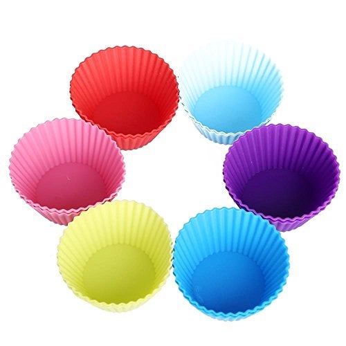 Hotmark Reusable Silicone Round Moulds for Muffins/Cupcake/Jelly/Cake - (6 Pcs) - Image 1