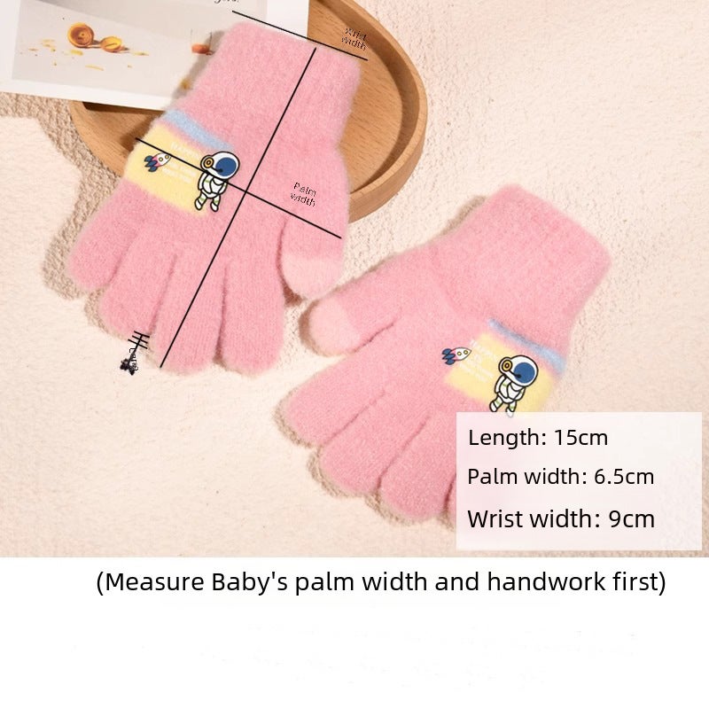 Children'S Baby Five Finger Gloves Winter Fleece-Lined Warm Boys And Girls Children Thickened Baby Finger Cover - Image 5