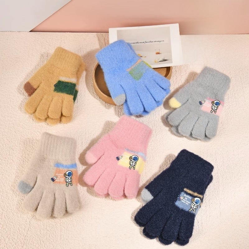 Children'S Baby Five Finger Gloves Winter Fleece-Lined Warm Boys And Girls Children Thickened Baby Finger Cover - Image 2