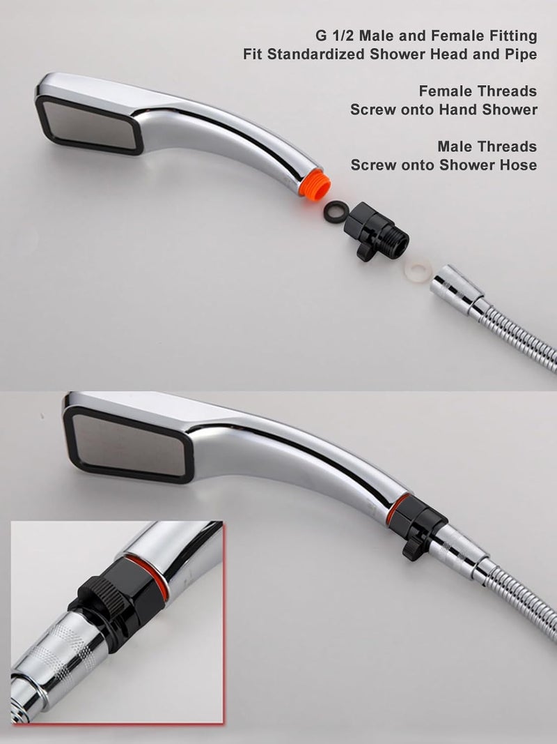 Bifordo Shower Head Shut Off Valve,Brass Water Flow Control Valve G1/2 Flow Pressure Regulator with Handle Level,Cut Off Valves for Shower Head or Bidet Spray,Matte Black,Brass (Matte Black) - Image 4