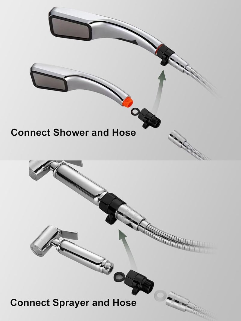 Bifordo Shower Head Shut Off Valve,Brass Water Flow Control Valve G1/2 Flow Pressure Regulator with Handle Level,Cut Off Valves for Shower Head or Bidet Spray,Matte Black,Brass (Matte Black) - Image 3