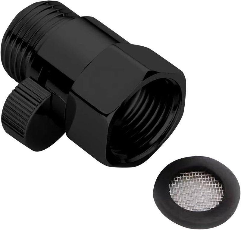 Bifordo Shower Head Shut Off Valve,Brass Water Flow Control Valve G1/2 Flow Pressure Regulator with Handle Level,Cut Off Valves for Shower Head or Bidet Spray,Matte Black,Brass (Matte Black) - Image 1