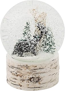 Roman Roman White Wash Wood Black Bear 5.5 inch Resin Decorative Snow Globe - Image 1