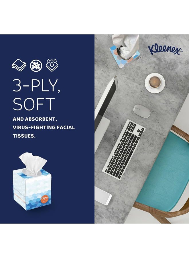 Kleenex Professional Anti-Viral Facial Tissue, Bulk (21286), 3-Ply, White, Upright Cube Boxed Format, Designed for Business (55 Tissues/Box, 3 Boxes) - Image 4