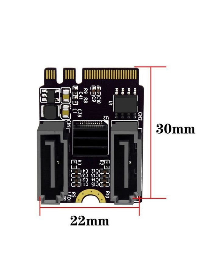 BURAQ - M2 to SATA3.0 Adapter Card PCI-E3.0 Card KEY A+E WiFi M.2 to SATA JMB582 Chip(Black) - Image 1