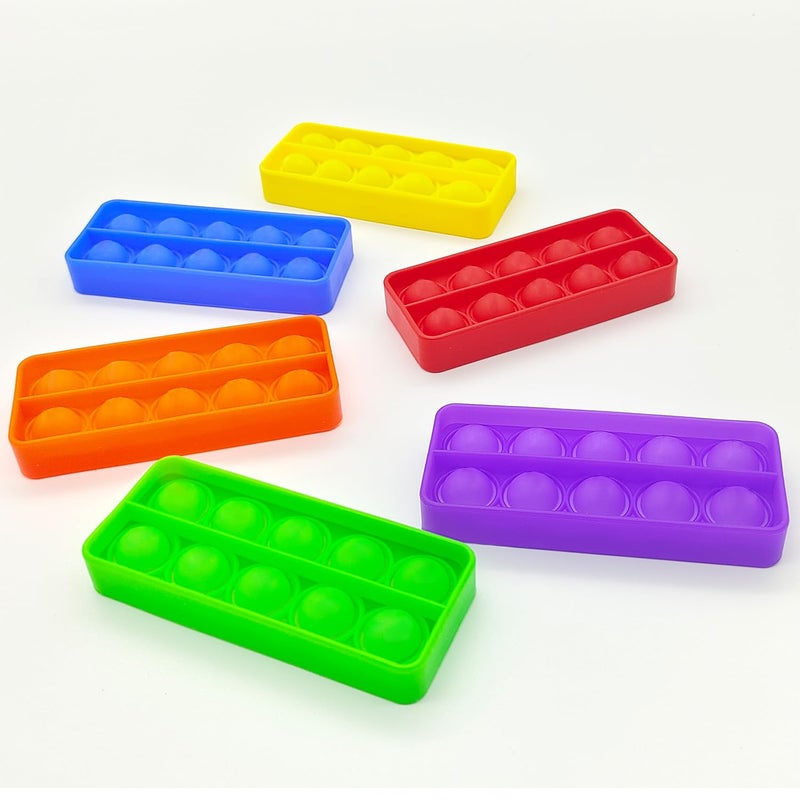 Anemeeoke Ten Frame Pop Board Fidget Toys for Classroom Quiet Sensory Toys Bubble Poppers Pop for Counting Math Focus Tools for Kids Montessori Educational Toy Gift for Kindergarten Set of 6 - Image 3