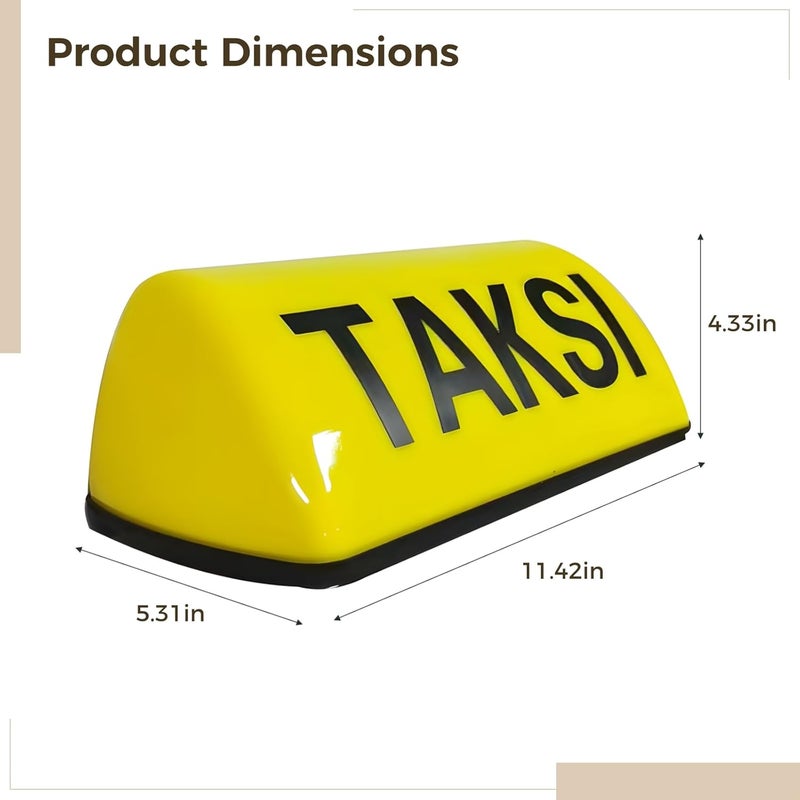 Mled Taxi Top Light, Easy Installation, Waterproof, Long-Lasting High-Visibility Taxi Sign, Usb Rechargeable Car Roof Light, Includes 3 M Usb Cable, Suitable For Various Car Roofs - Image 4