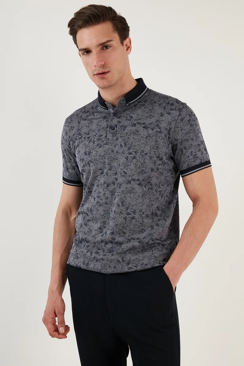 Buratti Cotton Slim Fit Buttoned Polo T Shirt Men's Polo T Shirt 646B3300