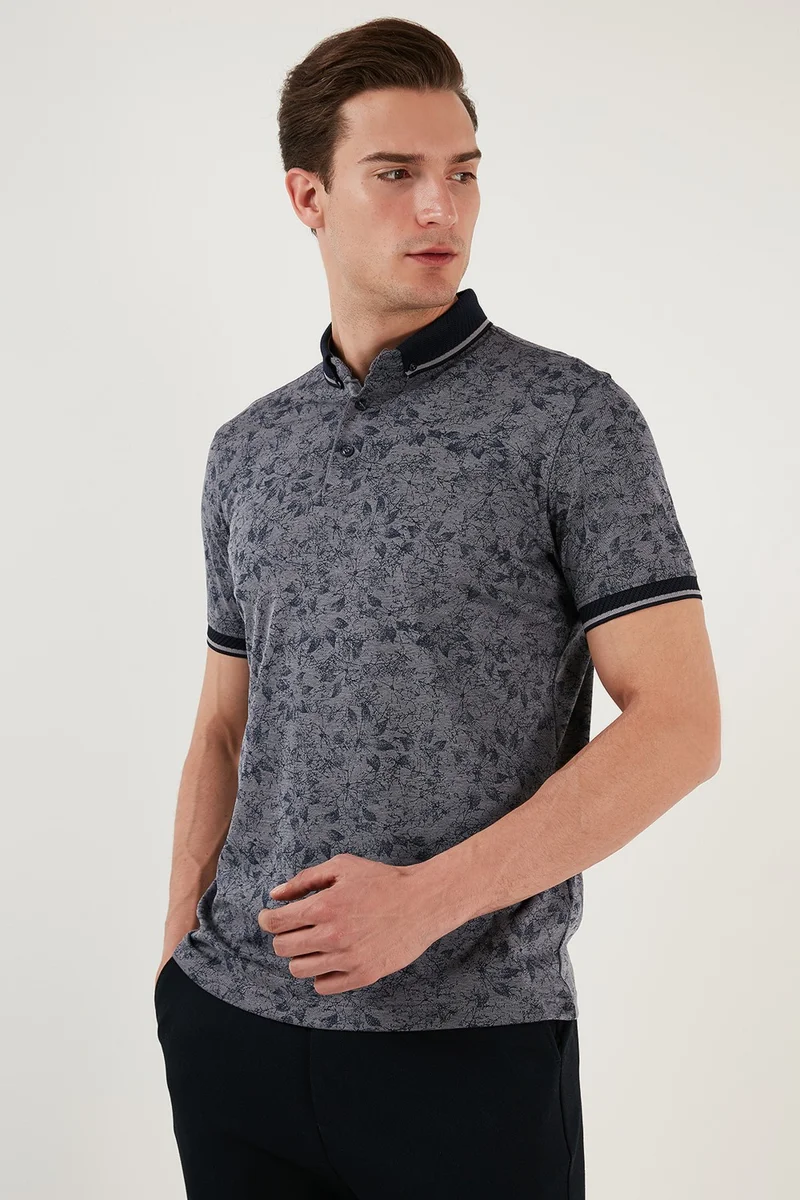 Buratti Cotton Slim Fit Buttoned Polo T Shirt Men's Polo T Shirt 646B3300