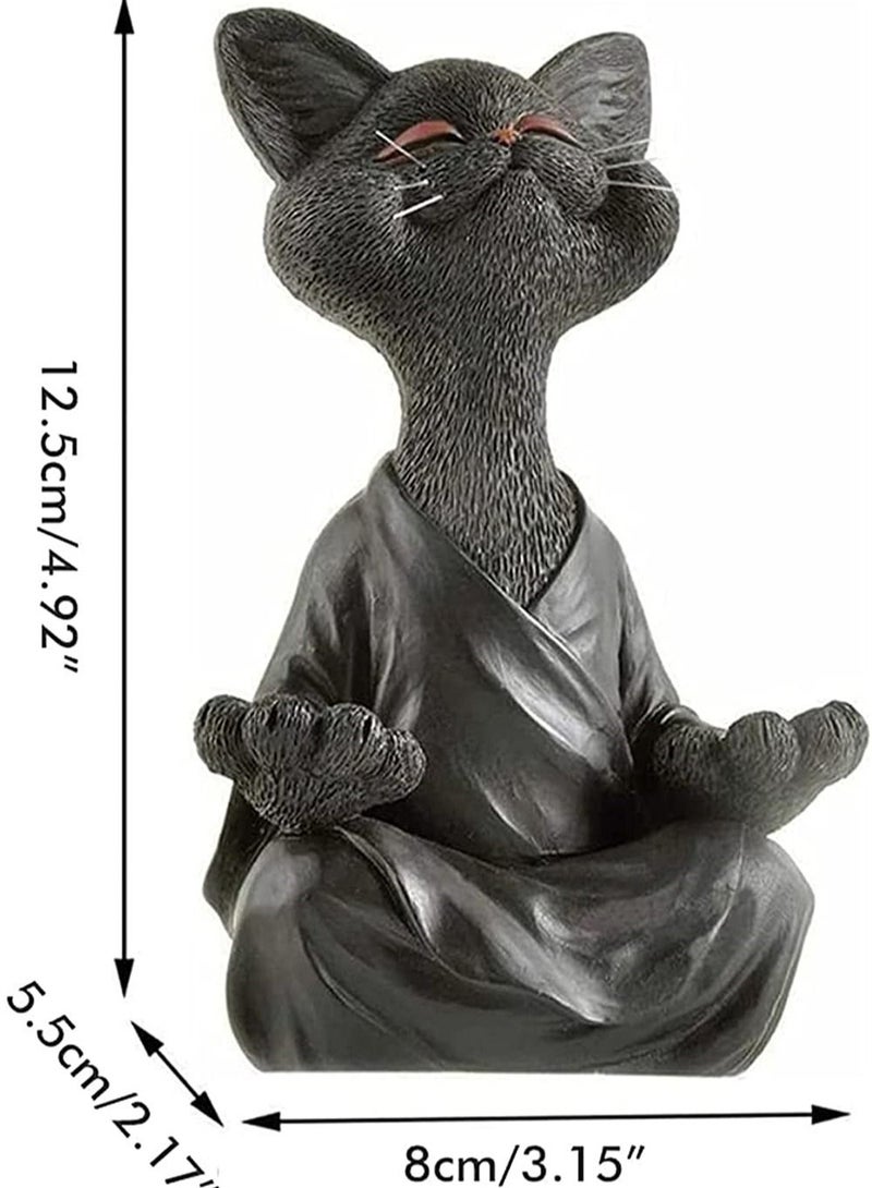 SYOSI 1pc Whimsical Cat Figure Meditation Yoga Happy Cat Collection Home Decor Ornament  - Image 5