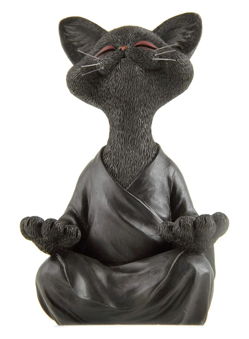 SYOSI 1pc Whimsical Cat Figure Meditation Yoga Happy Cat Collection Home Decor Ornament  - Image 1