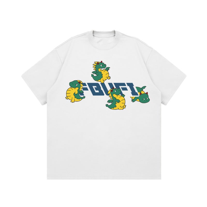 Style T-Shirt Instagram Style Trendy Cartoon Letter Printed Short-Sleeved T-Shirt Men'S Summer Casual Students Half-Sleeved Top - Image 5