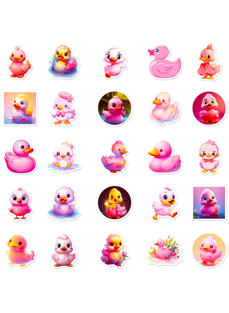 قوس قزح أورينبو ملصقات بطة لطيفة، مجموعة ملصقات بطة وردية، 50 قطعة من ملصقات الحيوانات اللطيفة للأطفال، ملصقات فينيل مقاومة للماء، ملصقات لطيفة لزجاجات المياه، الأمتعة، المجلات - Image 3