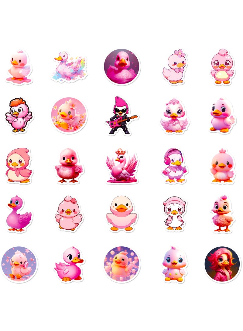 قوس قزح أورينبو ملصقات بطة لطيفة، مجموعة ملصقات بطة وردية، 50 قطعة من ملصقات الحيوانات اللطيفة للأطفال، ملصقات فينيل مقاومة للماء، ملصقات لطيفة لزجاجات المياه، الأمتعة، المجلات - Image 2