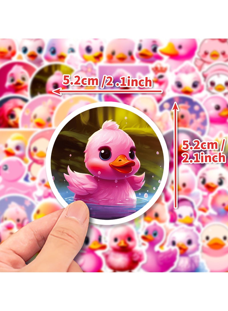 قوس قزح أورينبو ملصقات بطة لطيفة، مجموعة ملصقات بطة وردية، 50 قطعة من ملصقات الحيوانات اللطيفة للأطفال، ملصقات فينيل مقاومة للماء، ملصقات لطيفة لزجاجات المياه، الأمتعة، المجلات - Image 4