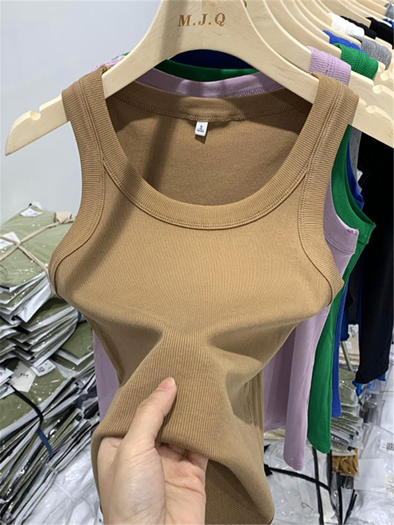 Womens Velvet Anti-Exposure Camisole Black - Image 4