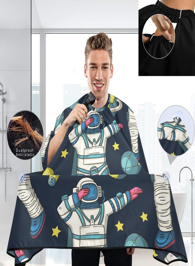 visesunny Barber Cape Astronaut Universe Galaxy Man Dancing Dab Polyester Hair Cutting Salon Cape Apron Anti-Static Haircut Water-Resistant Shaving Cloth Beard Shaving Bib Hairdressing Cape - Image 3