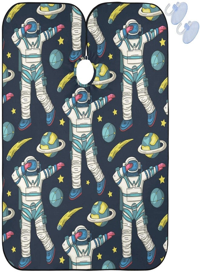 visesunny Barber Cape Astronaut Universe Galaxy Man Dancing Dab Polyester Hair Cutting Salon Cape Apron Anti-Static Haircut Water-Resistant Shaving Cloth Beard Shaving Bib Hairdressing Cape - Image 1