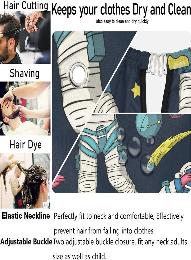 visesunny Barber Cape Astronaut Universe Galaxy Man Dancing Dab Polyester Hair Cutting Salon Cape Apron Anti-Static Haircut Water-Resistant Shaving Cloth Beard Shaving Bib Hairdressing Cape - Image 5