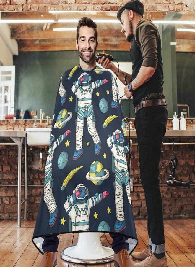 visesunny Barber Cape Astronaut Universe Galaxy Man Dancing Dab Polyester Hair Cutting Salon Cape Apron Anti-Static Haircut Water-Resistant Shaving Cloth Beard Shaving Bib Hairdressing Cape - Image 2