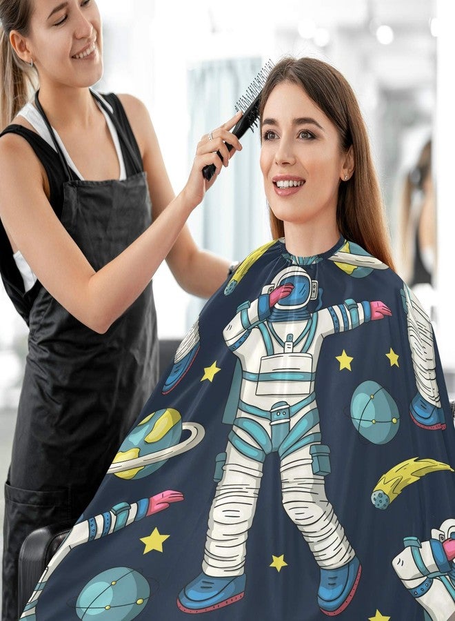 visesunny Barber Cape Astronaut Universe Galaxy Man Dancing Dab Polyester Hair Cutting Salon Cape Apron Anti-Static Haircut Water-Resistant Shaving Cloth Beard Shaving Bib Hairdressing Cape - Image 4
