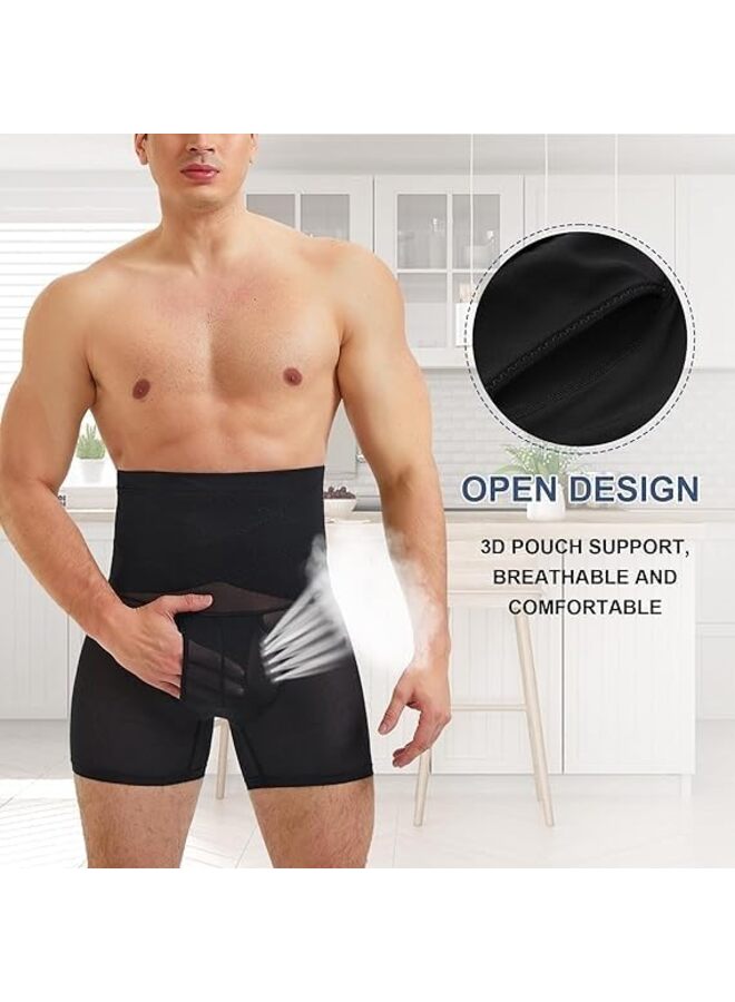 SHOP Men’s Shapewear Tummy Control Shorts High Waist Slimming Body Shaper Seamless Boxer Brief Underwear (Size : XX-Large)  - Image 3