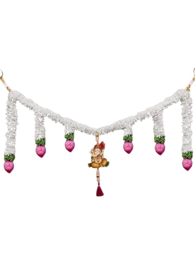 Floral Lotus with Lord Ganesha Toran/ Bandarwal/Bandhawar | For Festival Home Decoration, Door Enterance - 39 inches - Image 5