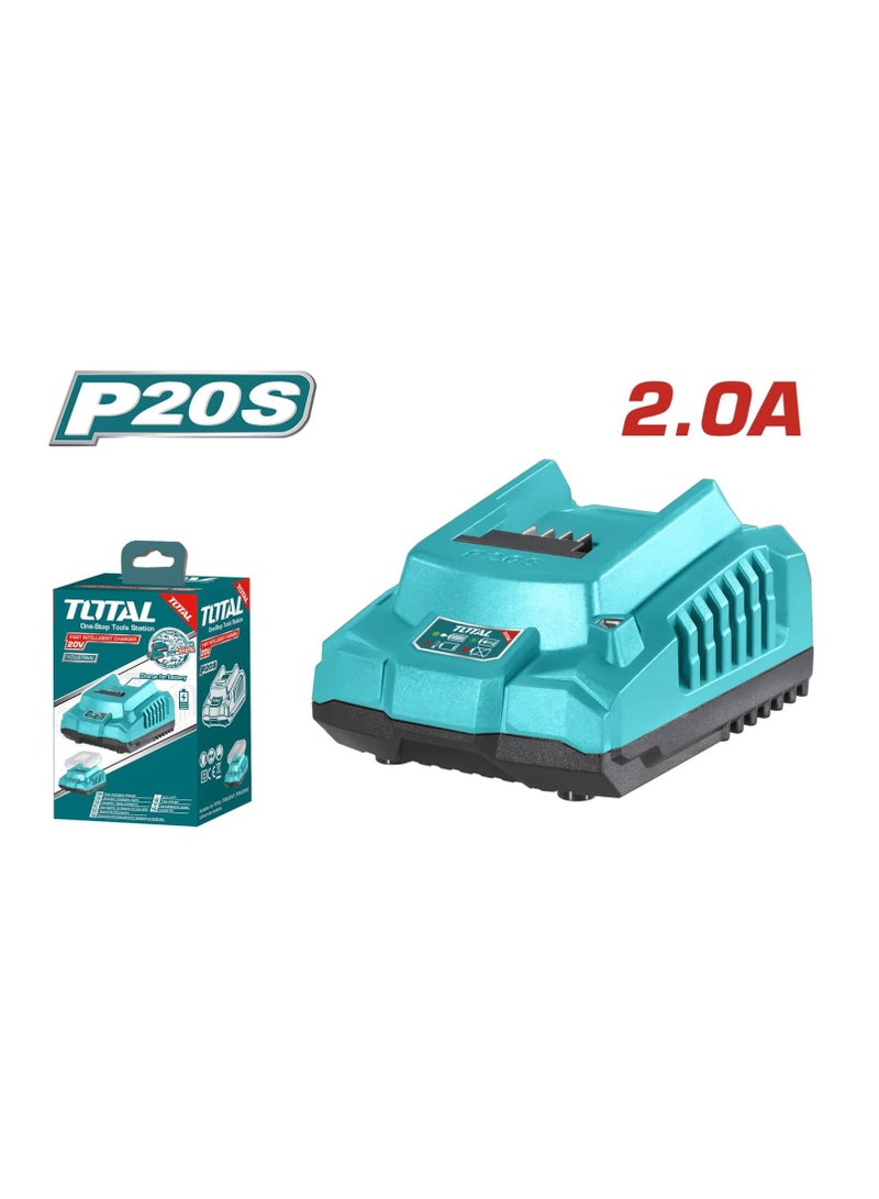 توتال شاحن ذكي سريع لبطارية ليثيوم أيون 20 فولت TFCLI2001 - Image 1