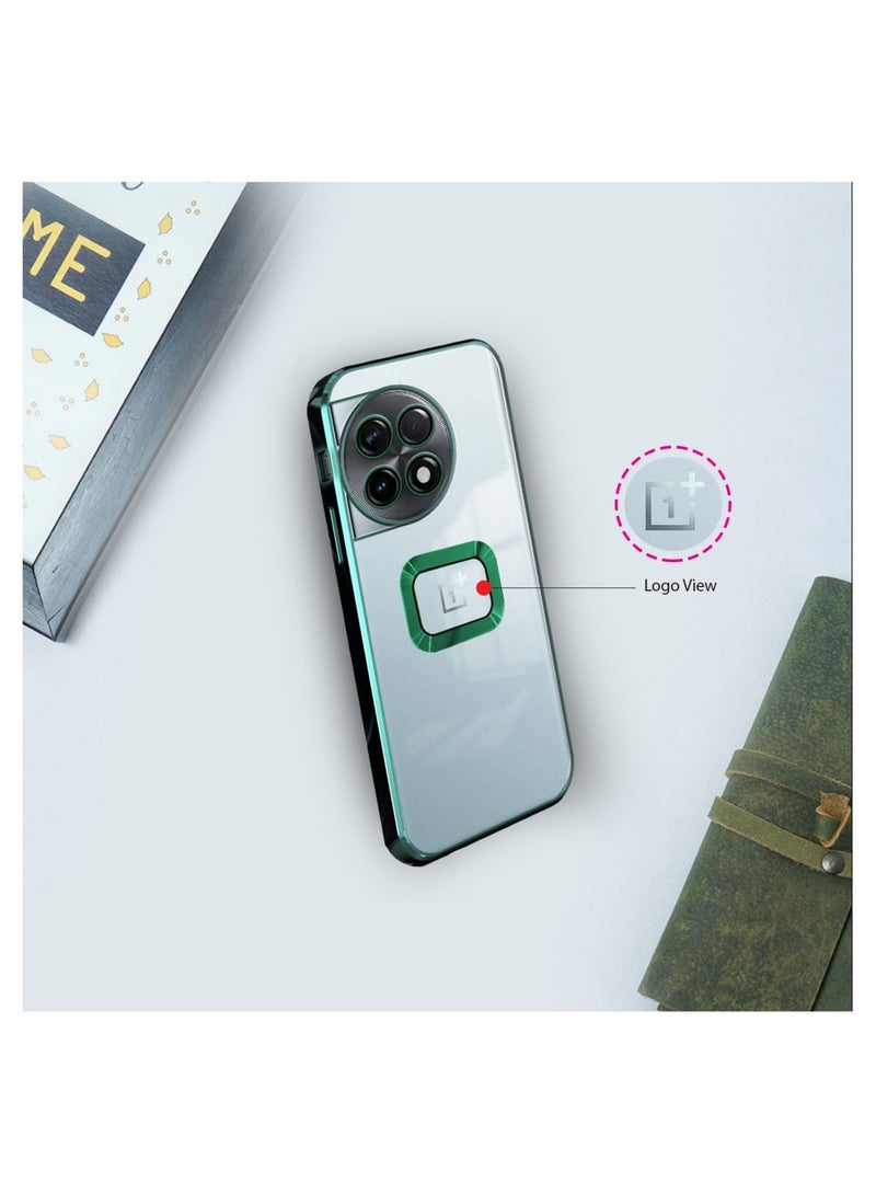 دبليو تيك غطاء حافظة هجين PC فاخر مقاوم للصدمات لهاتف OnePlus 11R 5G 2023 شفاف / أخضر داكن - Image 2