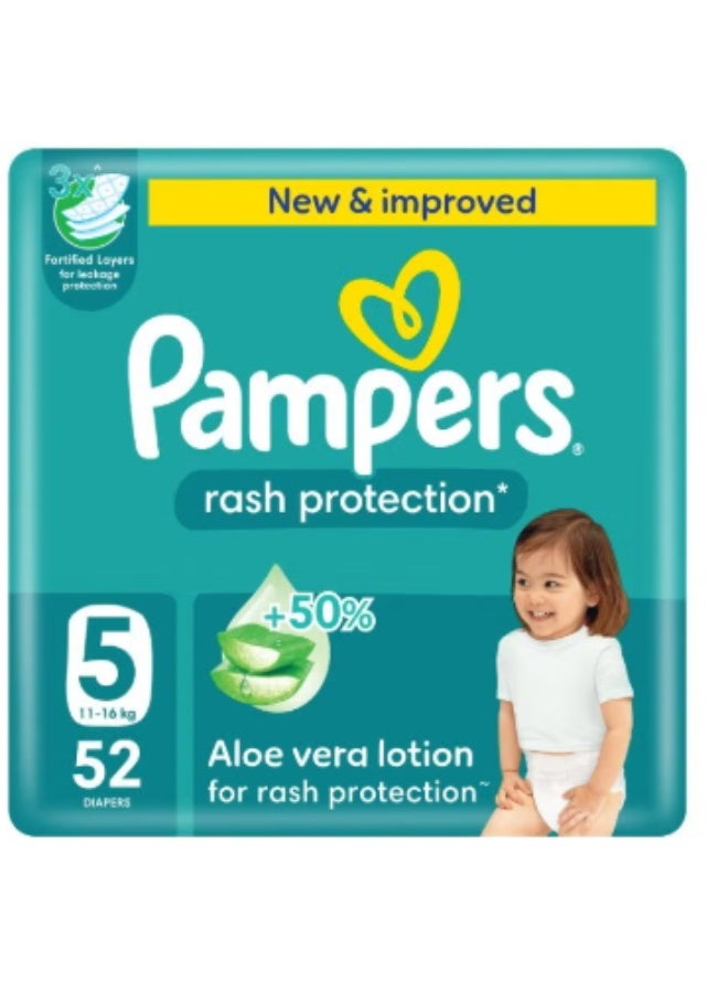 Aloe Vera Taped Diapers Size 5 Mega Pack 52 Count