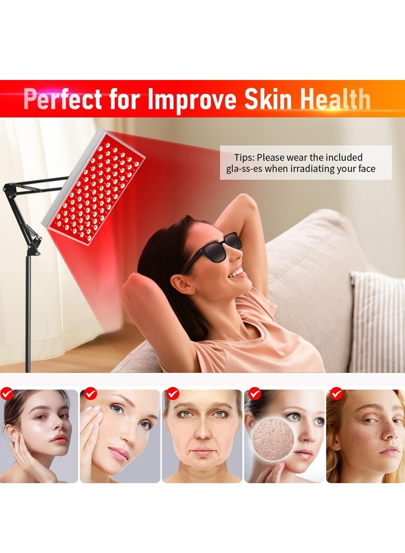 والالا العلاج بالضوء الأحمر، لوحة العلاج بالضوء الأحمر تحت الأحمر مع حامل، جهاز العلاج بالضوء الأحمر تحت الأحمر العميق 660 نانومتر و850 نانومتر في المنزل لعلاج آلام الوجه والجلد والظهر - Image 4