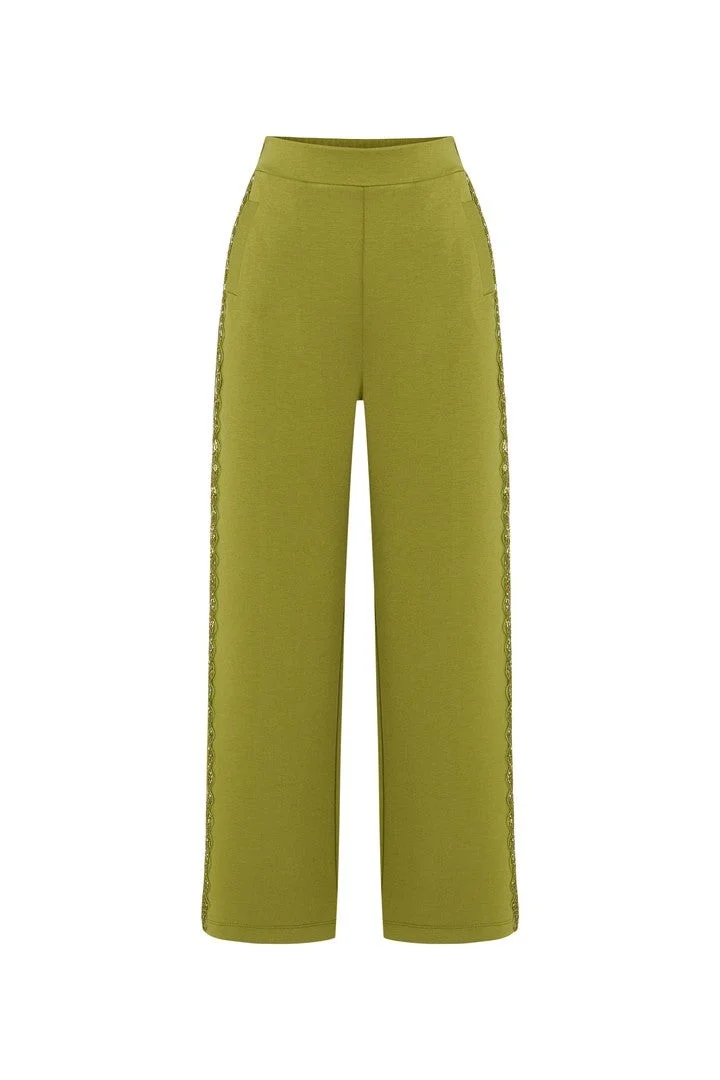 EXQUISE High-Waisted Regular Pants