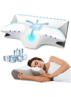 XICEN Cervical Pillow for Shoulder and Neck Pain Relief, Cooling Sense  Memory Foam Pillows,  Ergonomic Neck Pillow， Adjustable Orthopedic Bed Pillow for Side Back Stomach Sleeper with Washable Pillowcase  - Image 1