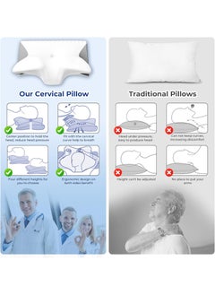 Cervical Pillow for Shoulder and Neck Pain Relief, Cooling Sense  Memory Foam Pillows,  Ergonomic Neck Pillow， Adjustable Orthopedic Bed Pillow for Side Back Stomach Sleeper with Washable Pillowcase - pzsku/ZDCD8265C097ECDD0B264Z/45/_/1737532594/71190a47-1e77-465f-b309-f943cc9cf02c