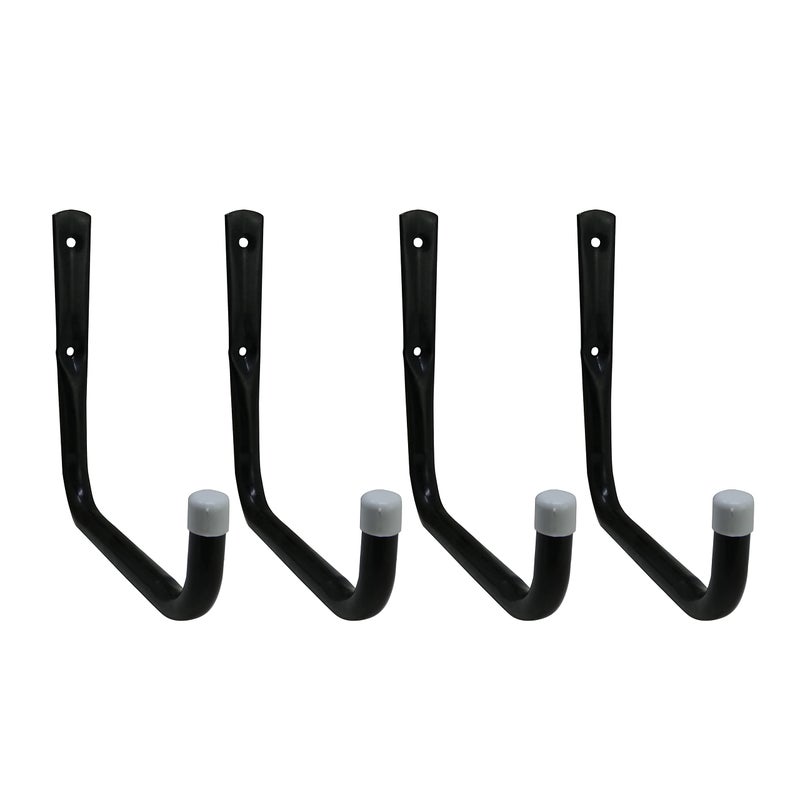 Shepherd Hardware 8090E Heavy Duty Steel Garage Storage/Large Utility Hooks 4 Pack Black - Image 1