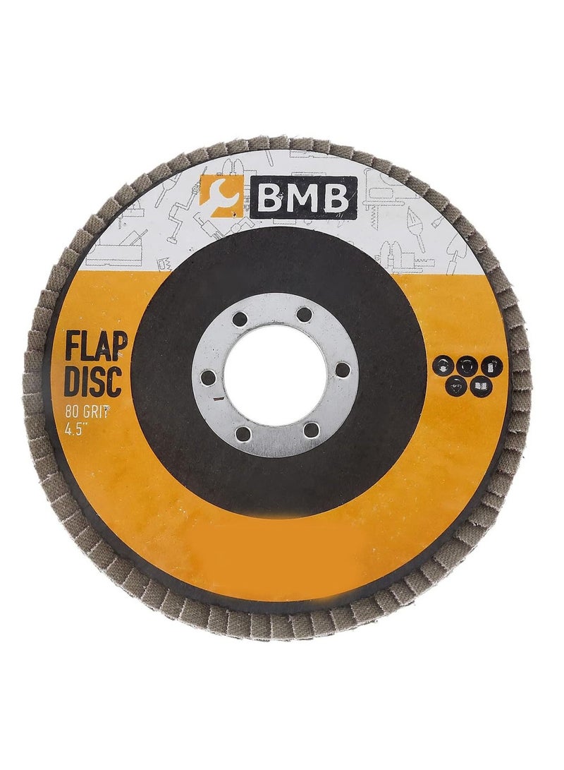 BMB Tools Flap Disc 4.5 Inch for Angle Grinder 80 Grit for Sanding Stock and Rust Removal Copper Wire Cup Wheel Brush Shank for Drill Crimped Steel Drill Attachment  - Image 1