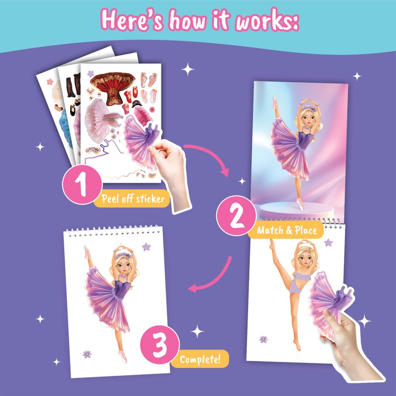 BSCOOL Sticker Dress up My Dream Job - Sticker Activity Book for Kids. Learn Girls Fashion Design Career Themed with Stickers and Guides for Kids 5 and up.100+ Stickers - Image 2