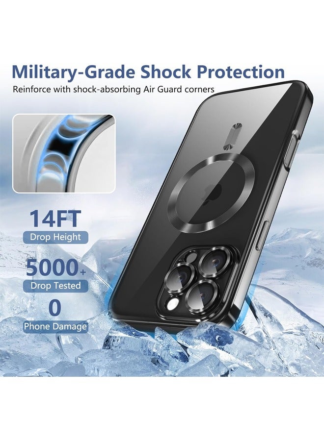 iPhone 16 Pro Case with Camera Lens Protector, [MagSafe Compatible][Anti-Scratch & Drop][Shockproof][Yellowing Resistant] Electroplated Durable TPU Magnetic iPhone 16 Pro Case for Women Men, Black  - Image 5