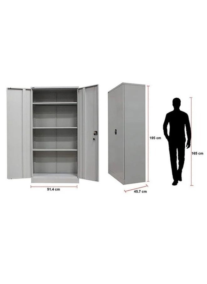 KARNAK - Karnak Steel Metal Filing Cabinet With Key Lock & Shelves Storage Compartment For office - Image 1
