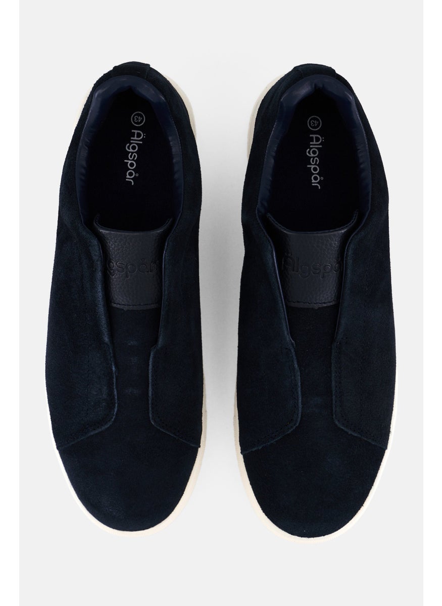Algspar Men Suede Slip On Casual Shoes, Navy Blue  - Image 3