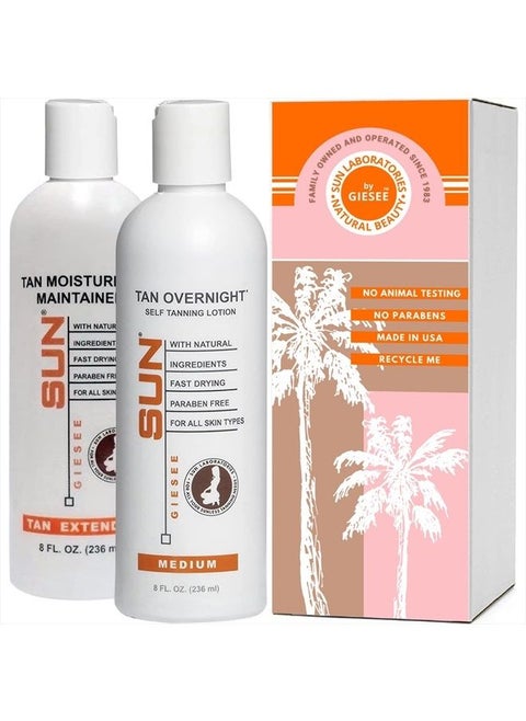 Sun Labs Self-Tanning Lotion and Tan Extender for a Golden Glow - Medium - 2 8 fl. oz. Bottles