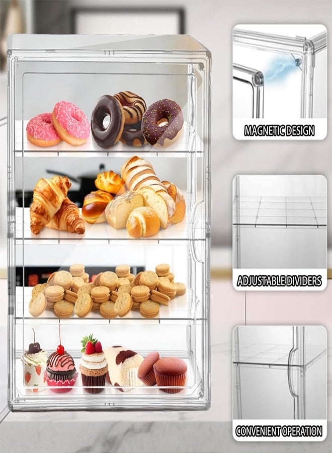 QIYUNI Bread Polypropylene Box for Kitchen Pantry Organizers Loaf Countertop Storage Bread Bagel Muffins Keeper Container Homemade Large Stackable 2 Layers Adjustable Clear (4 Floors X2) - Image 3