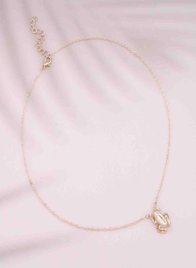 Yheakne Boho Frog Pendant Necklace Gold Frog Choker Necklaces Punk 3D Frogs Chain Necklaces Lucky Animal Necklace Chain Jewelry for Women - Image 3
