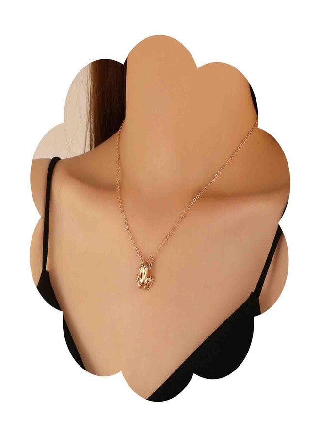 Yheakne Boho Frog Pendant Necklace Gold Frog Choker Necklaces Punk 3D Frogs Chain Necklaces Lucky Animal Necklace Chain Jewelry for Women - Image 1