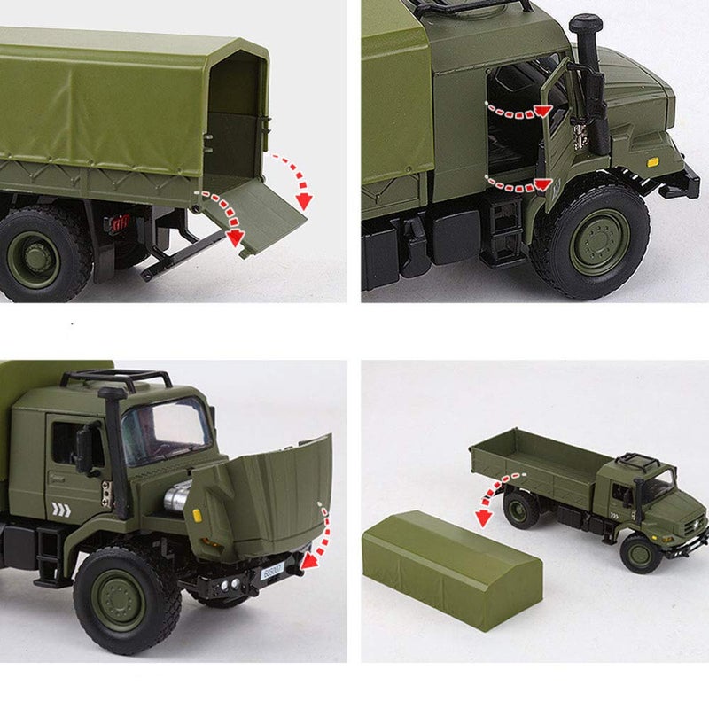 Ailejia Classic Military Diecast Transport Trucks Armored Fighting Vehicles Retro Army Utility Car Toy Vehicle Multifunctional Car Model for Adults Collection or Gift - Image 4