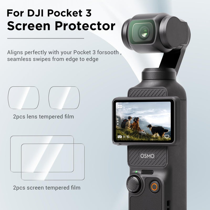 CYNOVA DJI Osmo Pocket 3 Screen Protector, Osmo Pocket 3 Lens Protector for DJI Osmo Pocket 3 Accessories with Tempered Glass LCD Display Film, Ultra HD, 9H Hardness, Scratch Resistant - Image 5