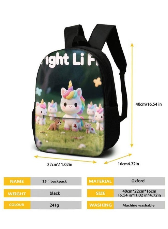 Bright Li Fire Three-piece set of cartoon bags, easily cope with various occasions (students, children, friends' outings, mountain climbing, schooling, etc.) | Backpack + hand-held + stationery bag | School season/holiday gifts - 82 - Image 4