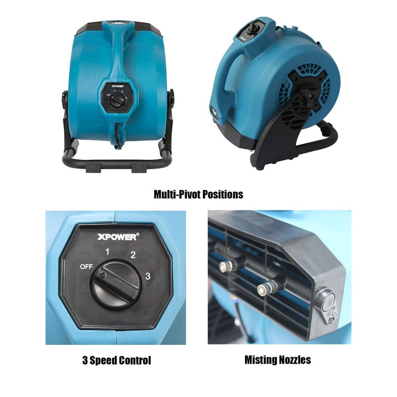Xpower XPOWER FM48 Misting Fan Cooling Humidifier Carpet Blower Outdoor Axial Fan High Speed Cooling Air Circulato  - Image 5